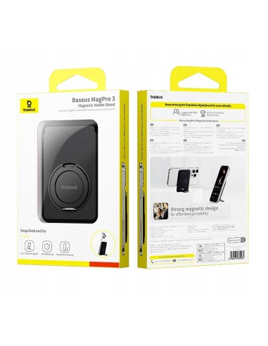 Baseus MagPro 3 | Magnetyczne etui do telefonu na karty dokumenty, podstawka MagSafe