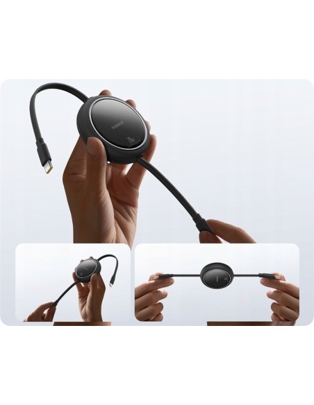 Baseus Free2Pull | Rozwijany kabel, przewód do iPhone, USB-C - Ligtning, Szybkie ładowanie PD 20W, 1m