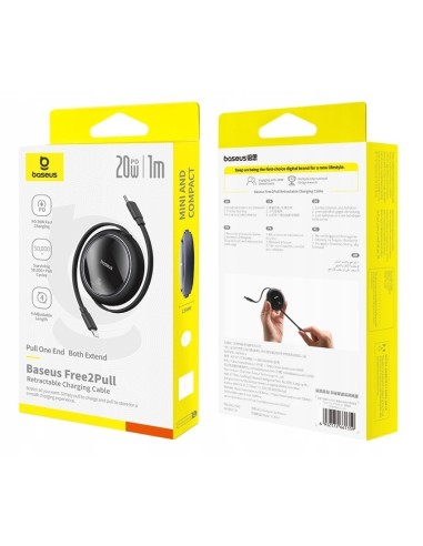 Baseus Free2Pull | Rozwijany kabel, przewód do iPhone, USB-C - Ligtning, Szybkie ładowanie PD 20W, 1m