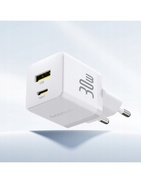 Baseus Palm Szybka Ładowarka Sieciowa C+U 30W EU Moon White