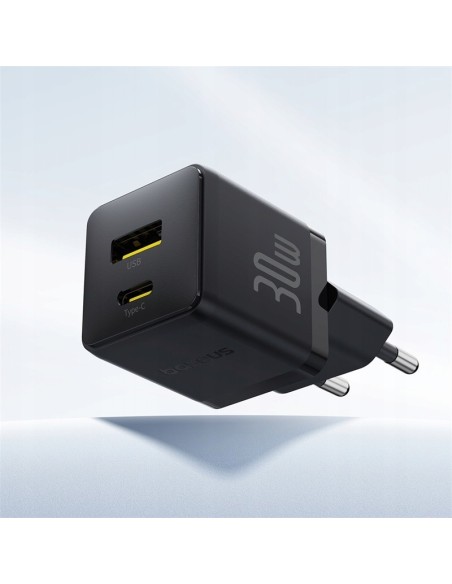 Baseus Palm Szybka Ładowarka Sieciowa C+U 30W EU Cluster Black