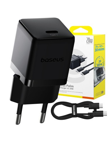 Baseus Palm Szybka Ładowarka Sieciowa 1C 20W EU Cluster Black