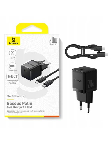 Baseus Palm Szybka Ładowarka Sieciowa 1C 20W EU Cluster Black
