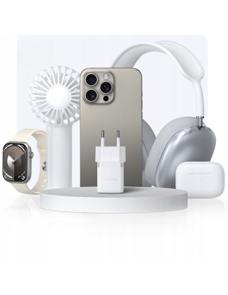 Baseus Palm Szybka Ładowarka Sieciowa C+U 20W EU Moon White