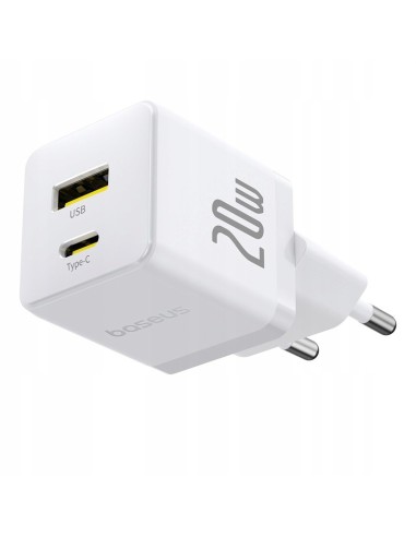 Baseus Palm Szybka Ładowarka Sieciowa C+U 20W EU Moon White