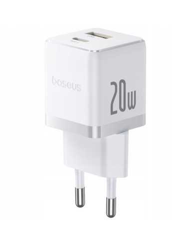 Baseus Palm Szybka Ładowarka Sieciowa C+U 20W EU Moon White