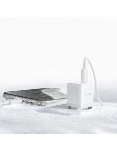 Baseus Palm Szybka Ładowarka Sieciowa C+U 20W EU Moon White