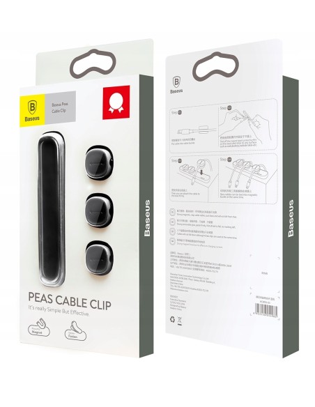 Baseus Peas Cable Clip | Magnetyczny uchwyt klips organizer do kabli