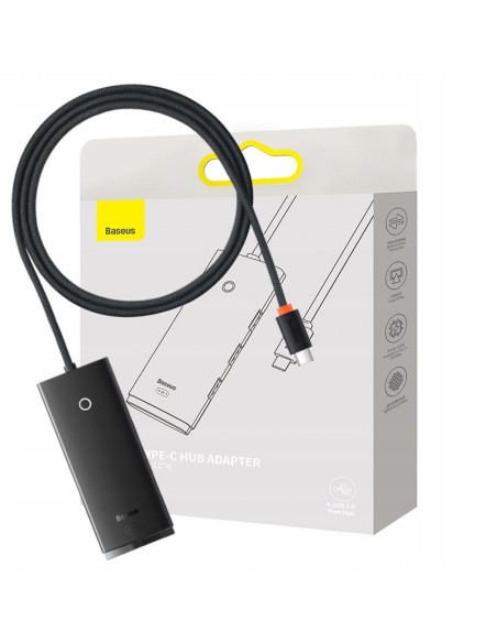 Baseus Lite Series 4-Port | HUB adapter rozdzielacz USB-C - USB 3.0 *4 100cm