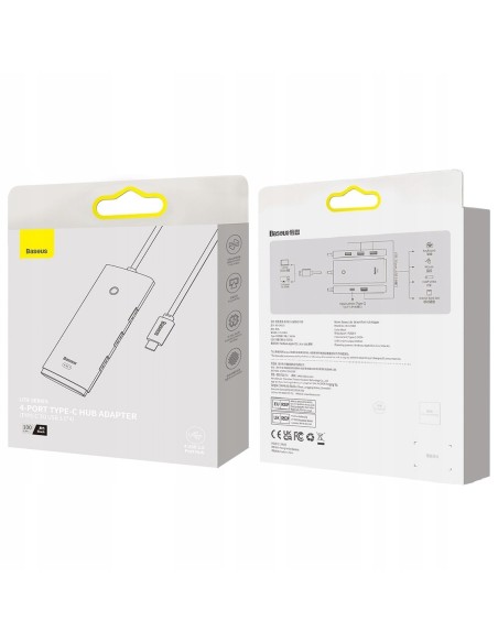 Baseus Lite Series 4-Port | HUB adapter rozdzielacz USB-C - USB 3.0 *4 100cm
