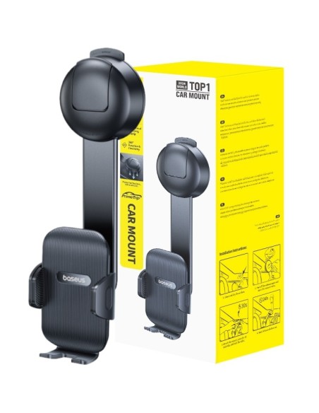 Baseus PrimeTrip C03 Air Mechaniczny Uchwyt Samochodowy (Suction Cup Version, Cosmic Black)