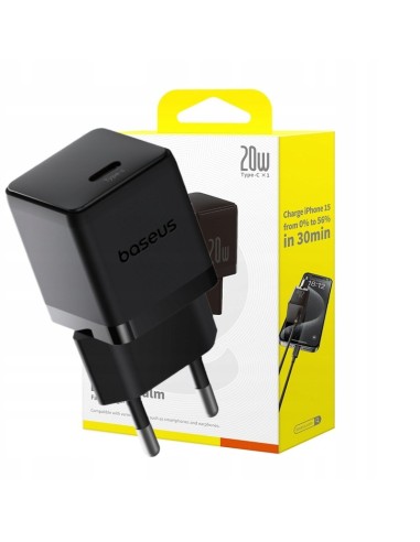 Baseus Palm Szybka Ładowarka Sieciowa 1C 20W EU Cluster Black