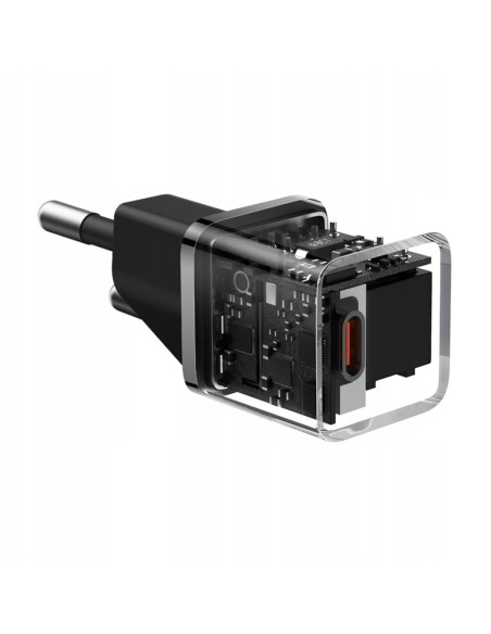 Baseus GaN5 Szybka Ładowarka Sieciowa Mini 1C 20W EU Cluster Black