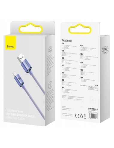 Baseus Crystal Shine | Kabel USB Type-C 100W 66W 6A do Huawei Honor 50 Pro