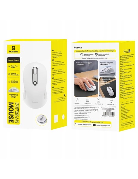 OS-Baseus F02 Mysz Bezprzewodowa 2.4G Single Moon White