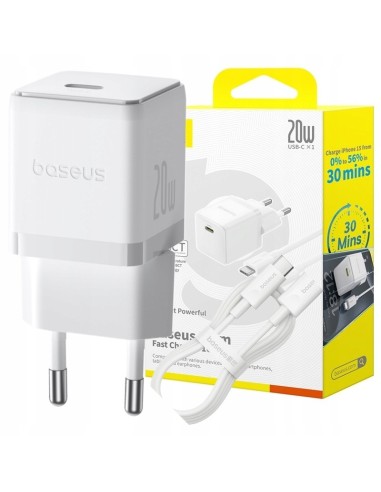 Baseus Palm Szybka Ładowarka Sieciowa 1C 20W EU Moon White