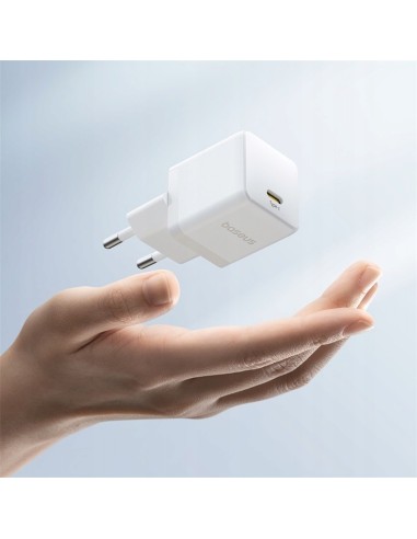 Baseus Palm Szybka Ładowarka Sieciowa 1C 20W EU Moon White