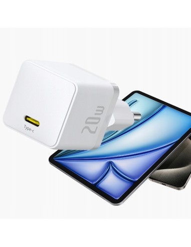 Baseus Palm Szybka Ładowarka Sieciowa 1C 20W EU Moon White