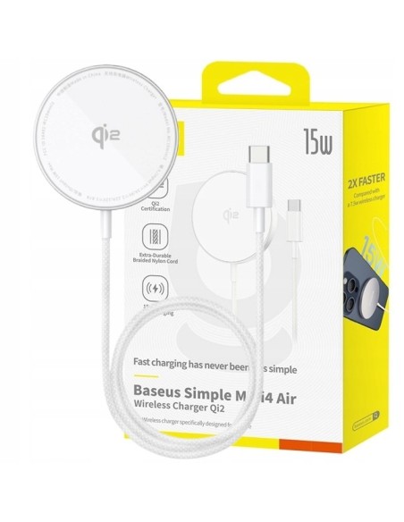 Baseus Simple Mini4 Air Ładowarka Indukcyjna Qi2 15W Frost Silver