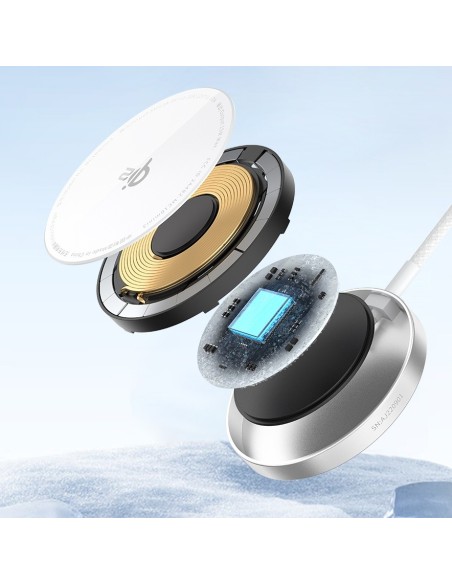 Baseus Simple Mini4 Air Ładowarka Indukcyjna Qi2 15W Frost Silver