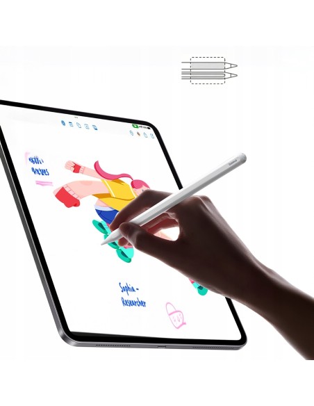 Baseus Rysik PS3 Pro 360° Touch Operation Wired Charging Stylus Moon White