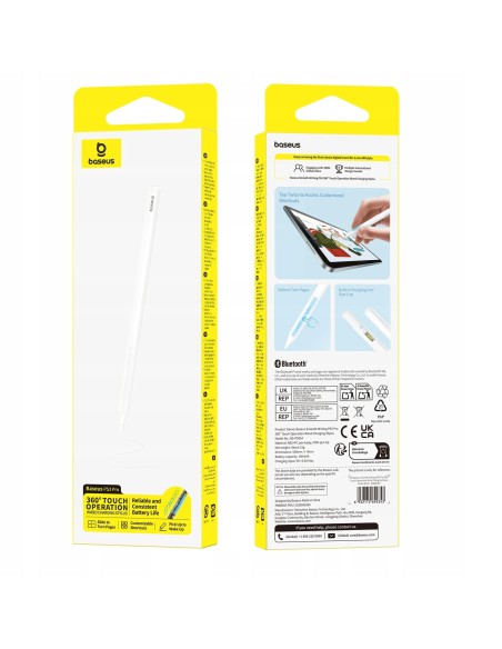 Baseus Rysik PS3 Pro 360° Touch Operation Wired Charging Stylus Moon White