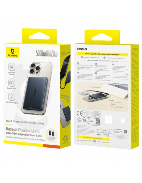 Baseus PicoGo AM41 Ultracienki Magnetyczny Power Bank 5000mAh 20W Space Grey