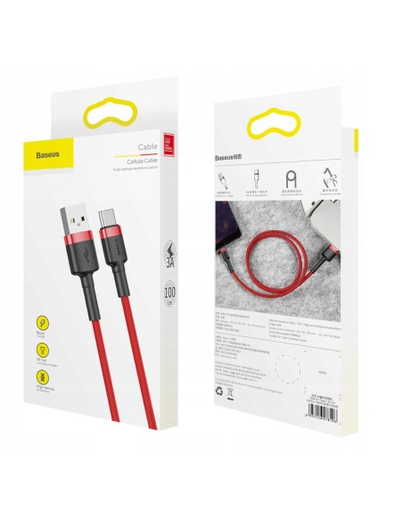 Baseus Cafule Cable | Kabel nylonowy USB - USB-C Type-C Quick Charge 3.0 100cm 3A 