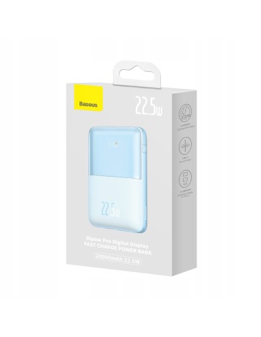 Baseus Bipow Pro Szybki Power Bank 20000mAh 22.5W Blue
