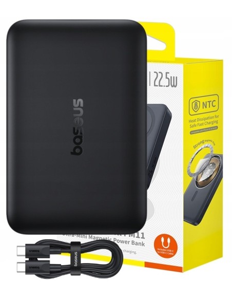 Baseus EnerFill FM11 Ultramały Magnetyczny Power Bank 10000mAh 22.5W Cosmic Black