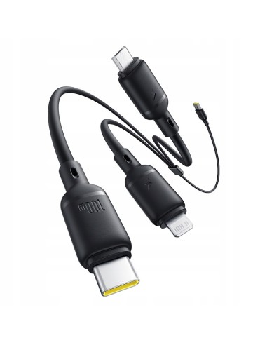 Baseus Silky One-for-Three Kabel Do Szybkiego Ładowania USB-A to M+L+C 100W 1.5m