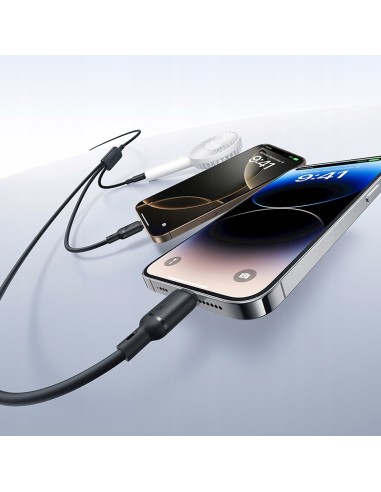 Baseus Silky One-for-Three Kabel Do Szybkiego Ładowania USB-A to M+L+C 100W 1.5m