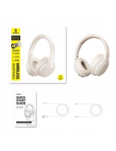 OS-Baseus Bass BH1 Lite Bezprzewodowe Słuchawki Starlight Off-White