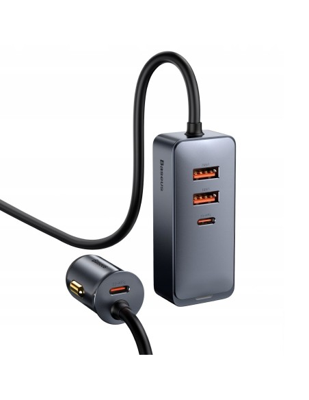 Baseus Share Together PPS | Ładowarka samochodowa z rozgałęźnikiem 2x USB-A + 2x Type-C 120W