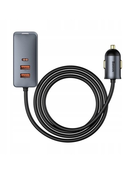 Baseus Share Together PPS | Ładowarka samochodowa z rozgałęźnikiem 2x USB-A + 2x Type-C 120W