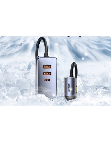 Baseus Share Together PPS | Ładowarka samochodowa z rozgałęźnikiem 2x USB-A + 2x Type-C 120W