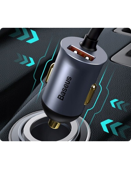 Baseus Share Together PPS | Ładowarka samochodowa z rozgałęźnikiem 2x USB-A + 2x Type-C 120W