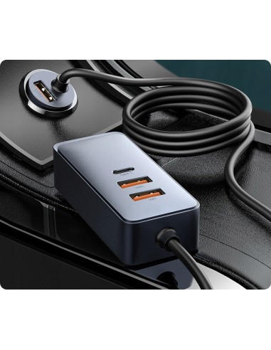 Baseus Share Together PPS | Ładowarka samochodowa z rozgałęźnikiem 2x USB-A + 2x Type-C 120W