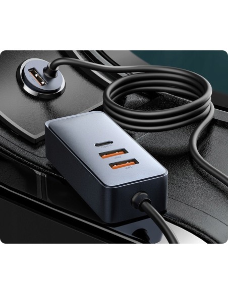 Baseus Share Together PPS | Ładowarka samochodowa z rozgałęźnikiem 2x USB-A + 2x Type-C 120W