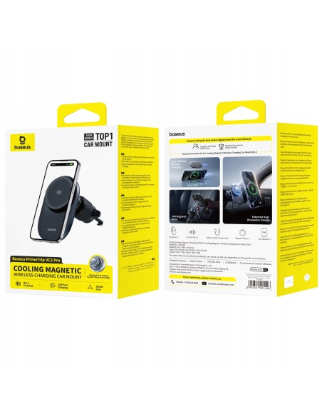 OS-Baseus PrimeTrip VC2 Pro Magnetyczny Uchwyt Samochodowy Z Chłodzeniem Cosmic Black