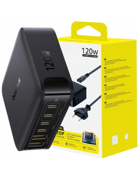OS-Baseus EnerFill FH21 Stacja Ładująca 4C+2U 120W EU Cosmic Black