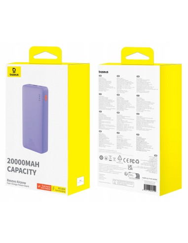 Baseus Airpow | Power Bank z szybkim ładowaniem PD 20W 20000mAh, kabel USB-C