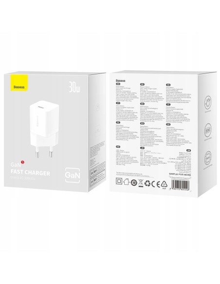 Baseus GaN5 Szybka Mini Ładowarka 1C 30W