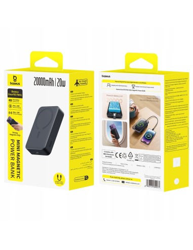 Baseus EnerFill FM41 Mini Magnetyczny Power Bank 20000mAh 20W Cosmic Black