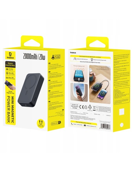 Baseus EnerFill FM41 Mini Magnetyczny Power Bank 20000mAh 20W Cosmic Black