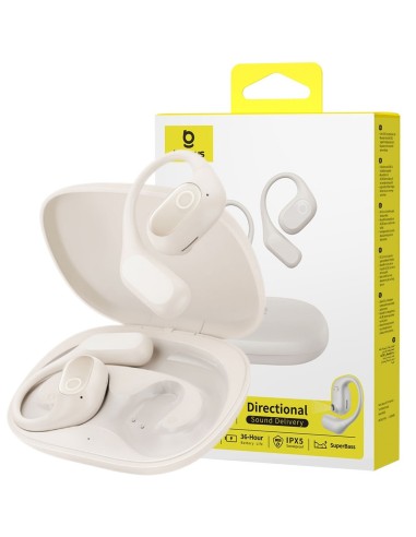Baseus Eli 2i Fit Open-Ear True Słuchawki Bezprzewodowe Starlight Off-White