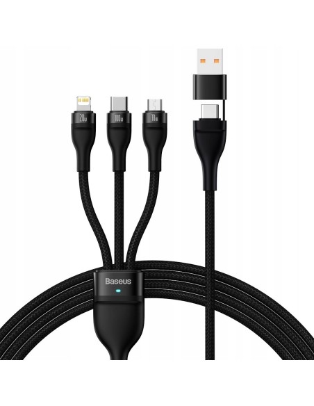 Baseus Flash Series 2 | Kabel USB-C / USB-A - USB-C, Lightning, Micro USB 1.2m 100W	