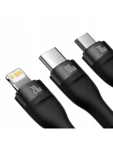 Baseus Flash Series 2 | Kabel USB-C / USB-A - USB-C, Lightning, Micro USB 1.2m 100W	