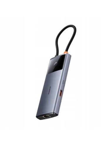 Baseus Metal Gleam II 6w1 | Adapter HUB 6w1 USB-C do HDMI, RJ45, Typ-C Data, 2x USB3.2, Typ-C 100W