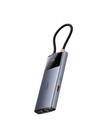 Baseus Metal Gleam II 6w1 | Adapter HUB 6w1 USB-C do HDMI, RJ45, Typ-C Data, 2x USB3.2, Typ-C 100W